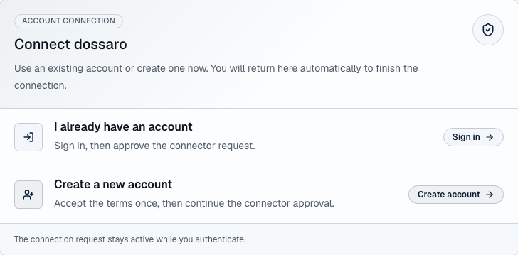 OAuth connector account choice